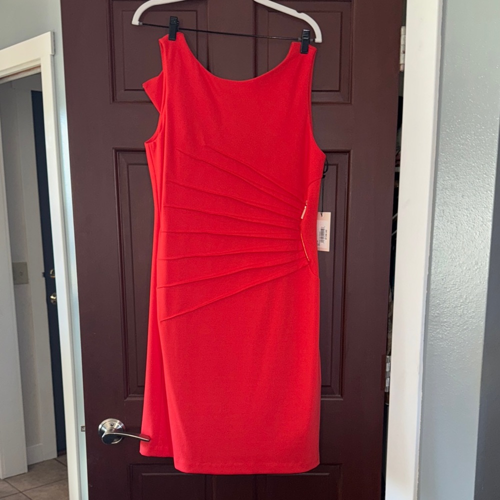 Ivanka Trump Vibrant Red Midi Dress
